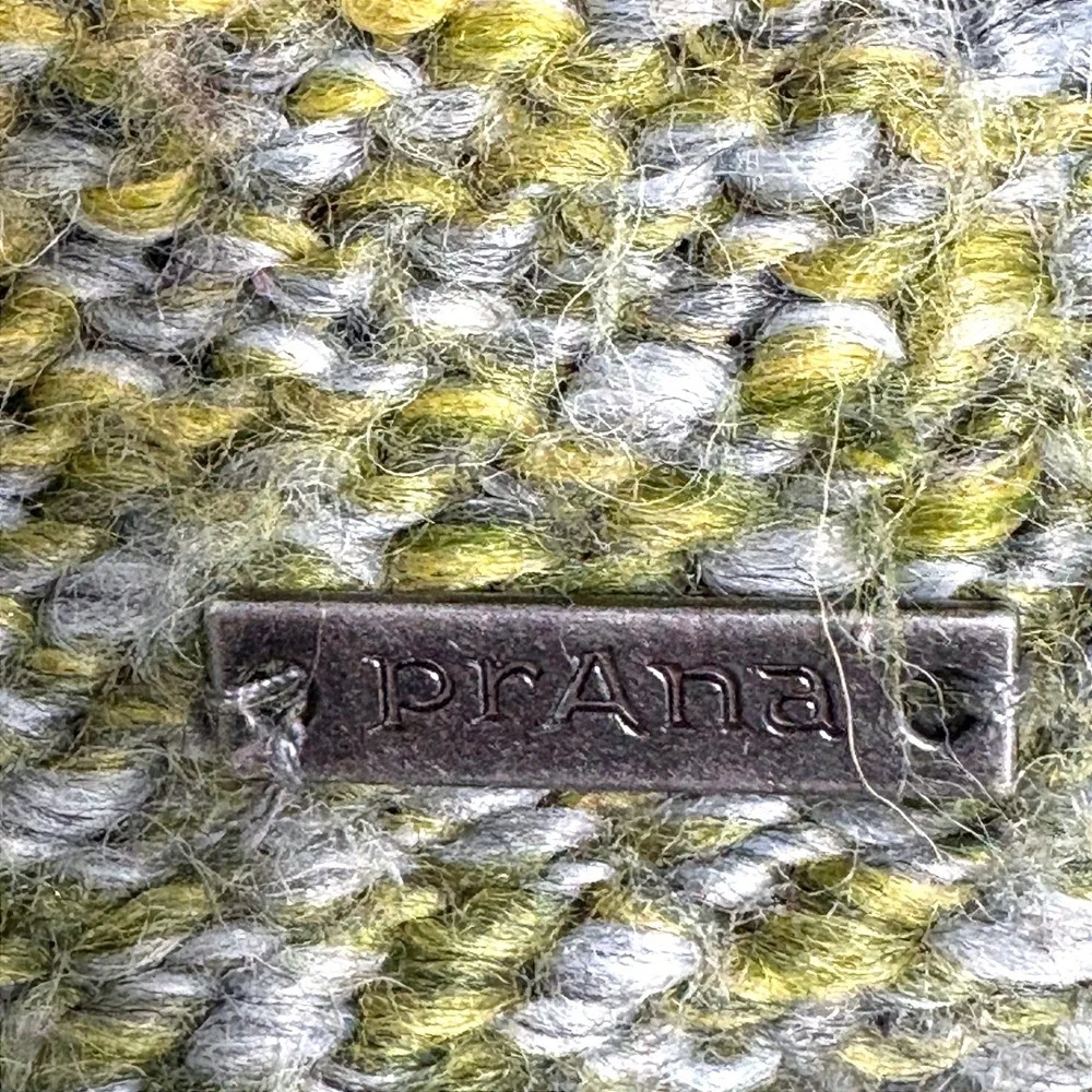 Prana Breathe Womens Medium Green Wool Blend Space Dye‎ Full Zip Hooded Sweater